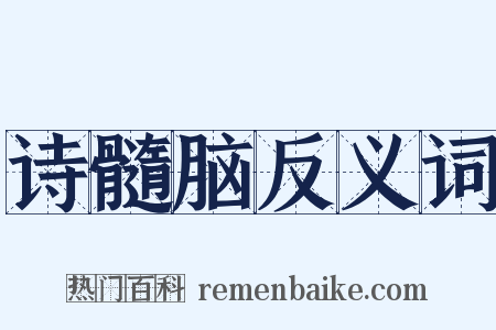 诗髓脑反义词是什么意思的图片